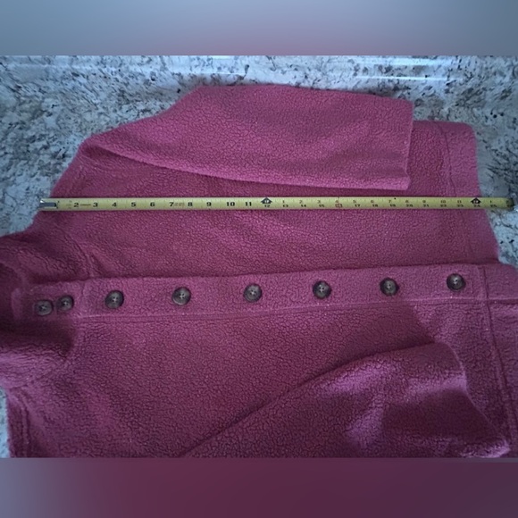 L.L.Bean Women’s Speckled Pink Fleece Button Down Jacket Warm Cozy Size M - Picture 12 of 13